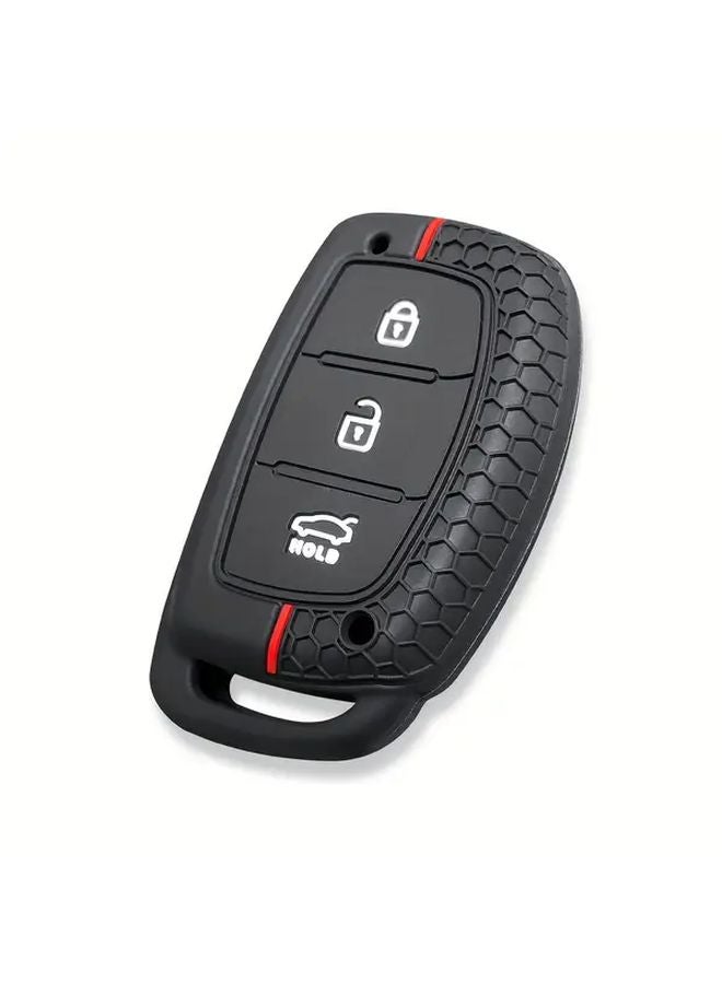 حافظة مفاتيح قابلة للطي بثلاثة أزرار Black Redline لهيونداي IX25 و IX35 وسوناتا وتوسان وإلانترا وأيونيك - Image 3